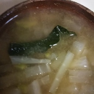 ブロッコリーの茎とエリンギの味噌汁